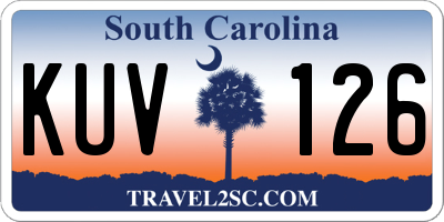 SC license plate KUV126