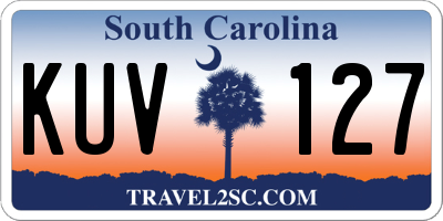 SC license plate KUV127
