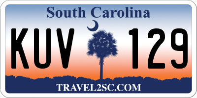 SC license plate KUV129