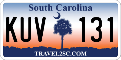 SC license plate KUV131