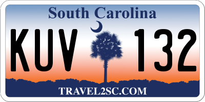 SC license plate KUV132