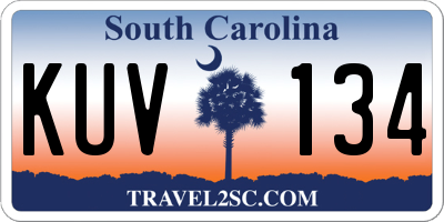 SC license plate KUV134