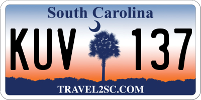 SC license plate KUV137