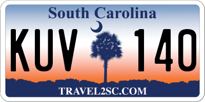 SC license plate KUV140
