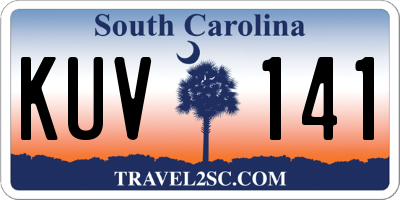 SC license plate KUV141