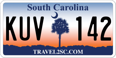 SC license plate KUV142