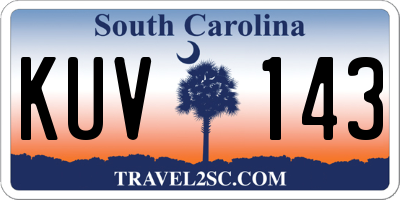 SC license plate KUV143