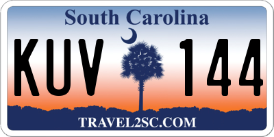 SC license plate KUV144