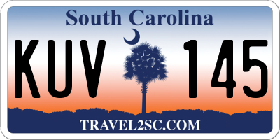 SC license plate KUV145