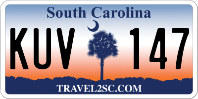 SC license plate KUV147