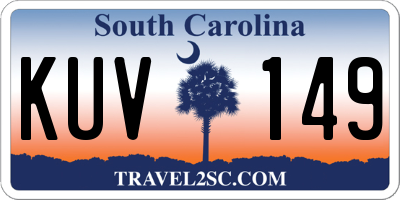 SC license plate KUV149