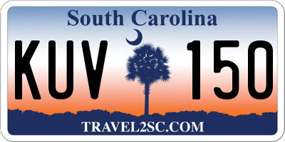 SC license plate KUV150