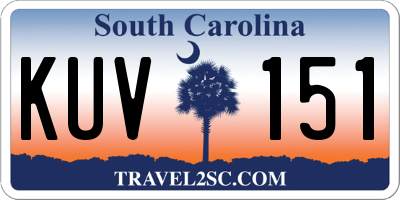 SC license plate KUV151