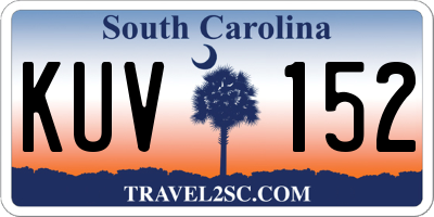 SC license plate KUV152
