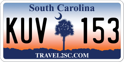 SC license plate KUV153