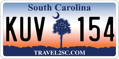 SC license plate KUV154