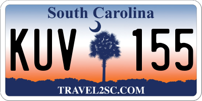 SC license plate KUV155