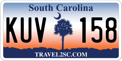 SC license plate KUV158