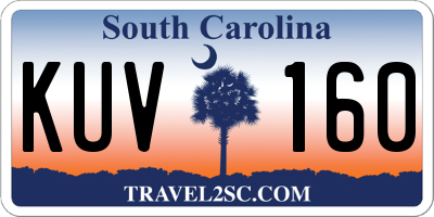 SC license plate KUV160