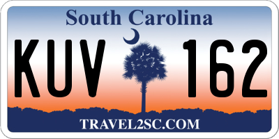 SC license plate KUV162