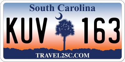 SC license plate KUV163
