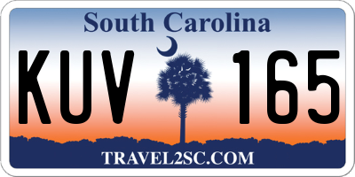 SC license plate KUV165