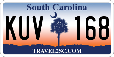 SC license plate KUV168