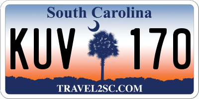 SC license plate KUV170