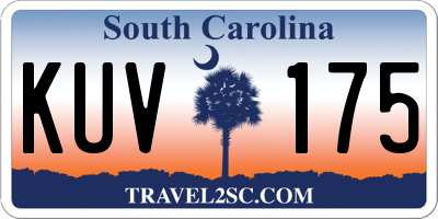 SC license plate KUV175