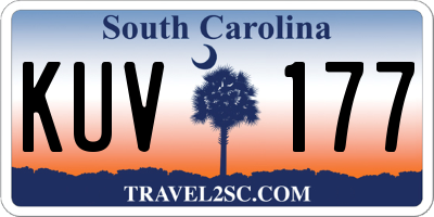 SC license plate KUV177