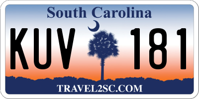 SC license plate KUV181