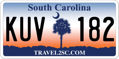 SC license plate KUV182