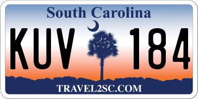 SC license plate KUV184