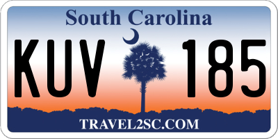 SC license plate KUV185