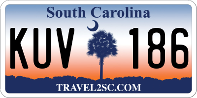 SC license plate KUV186
