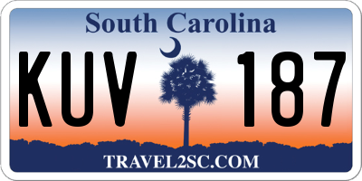 SC license plate KUV187
