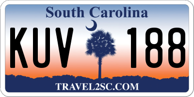 SC license plate KUV188