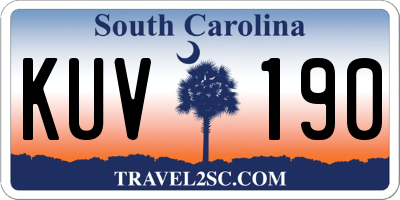 SC license plate KUV190