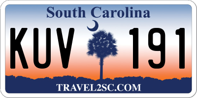 SC license plate KUV191