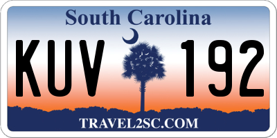 SC license plate KUV192