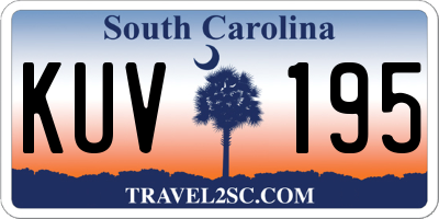 SC license plate KUV195