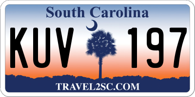 SC license plate KUV197