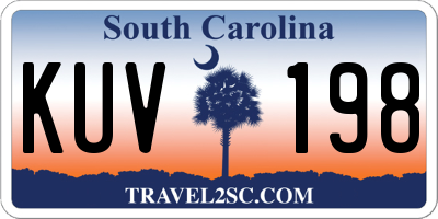 SC license plate KUV198