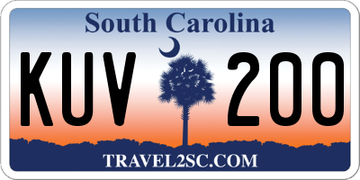 SC license plate KUV200