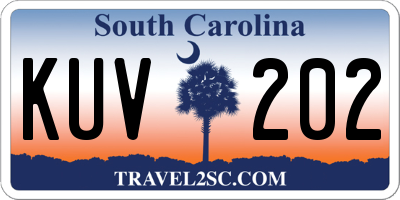 SC license plate KUV202