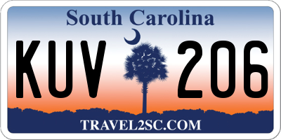 SC license plate KUV206