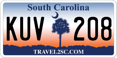 SC license plate KUV208