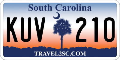 SC license plate KUV210