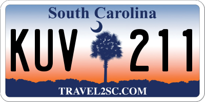 SC license plate KUV211