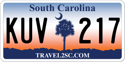 SC license plate KUV217